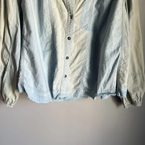 NEW Free People Set Sail Denim Top - Picture 6 of 12